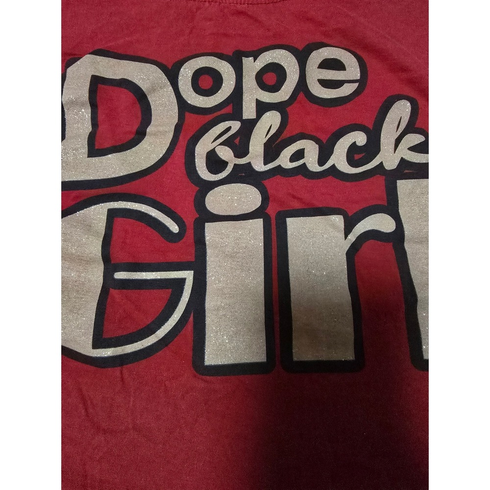 Crop Top, Dope Black Girl, 2XL, sparkle‎ accent, girl power, red, priced right